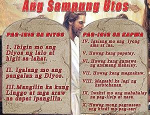 Ang Sampung Utos ng Diyos: Ten Commandments .